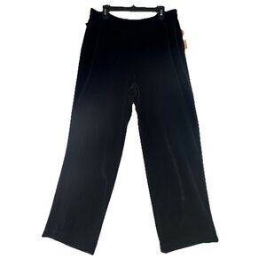 Vtg Lauren Ralph Lauren Sz 1X Velour Pants Black Pull On NOS Elastic Waist